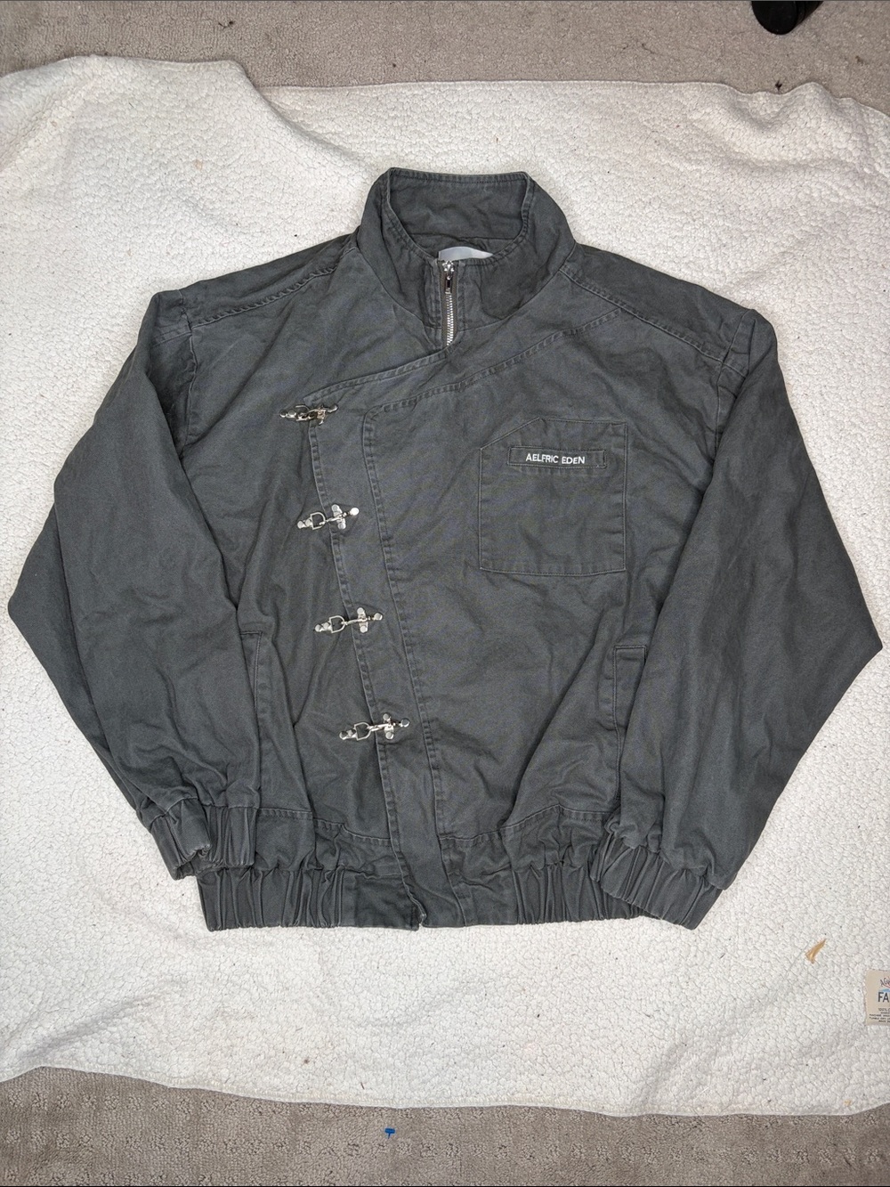Aelfric Eden Grey Box Fireman Clasp Jacket: Size Eztra Large